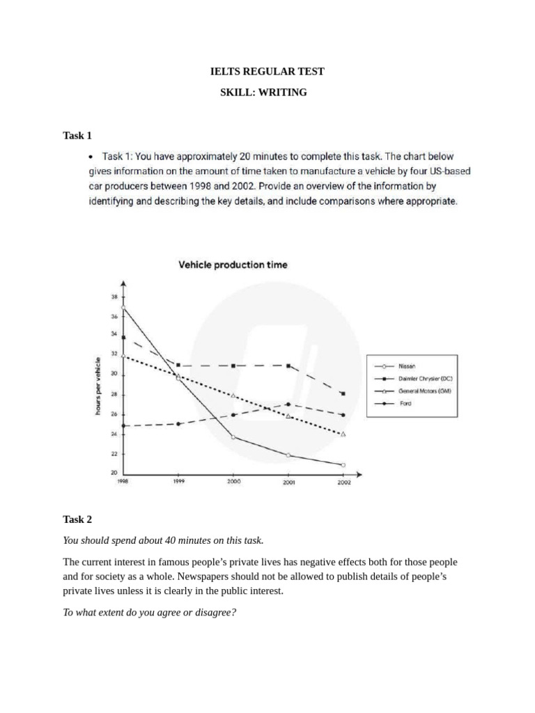Ielts Regular Test Writing | PDF
