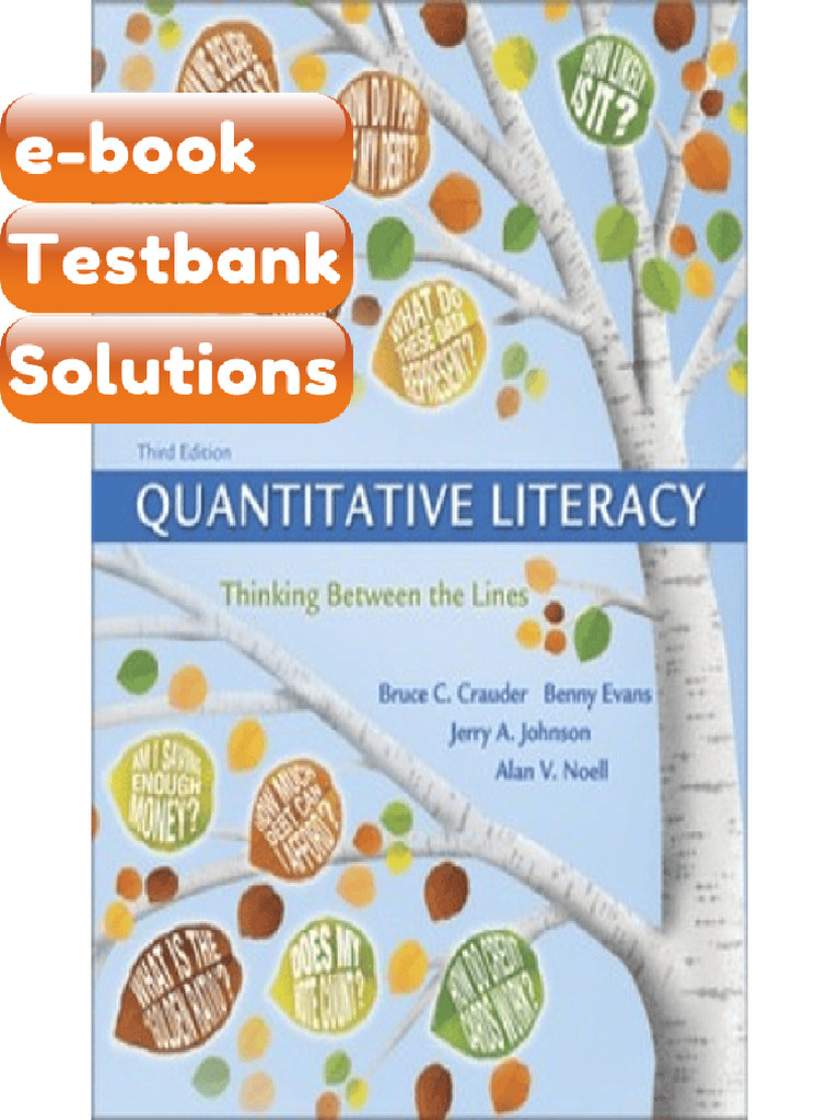 Testbank Quantitative Literacy Thinking Between The Lines Cloth Text ...