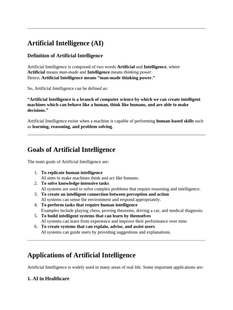 Dsr Ai Notes Csm II Yr | PDF