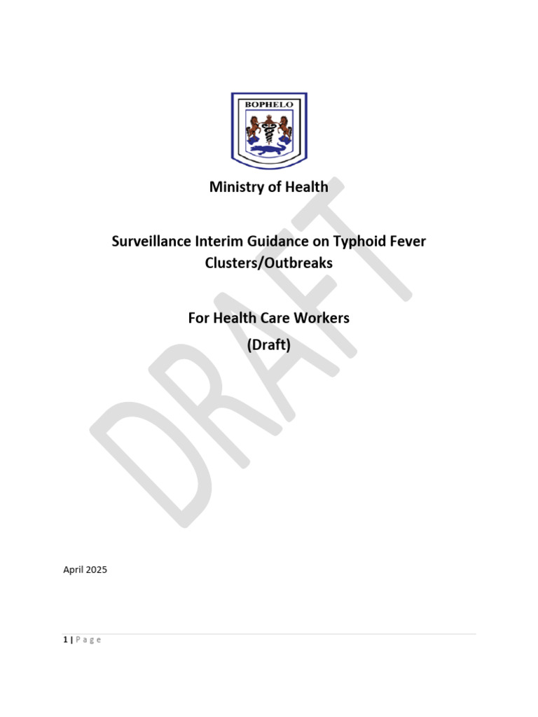 Typhoid Fever Surveillance Interim Guidance_draft(0)_14042025 | PDF ...