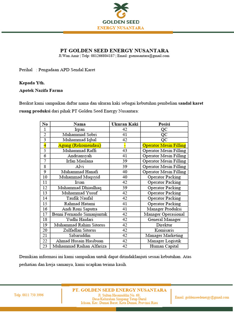 Pengadaan Apd Sendal Karet | PDF