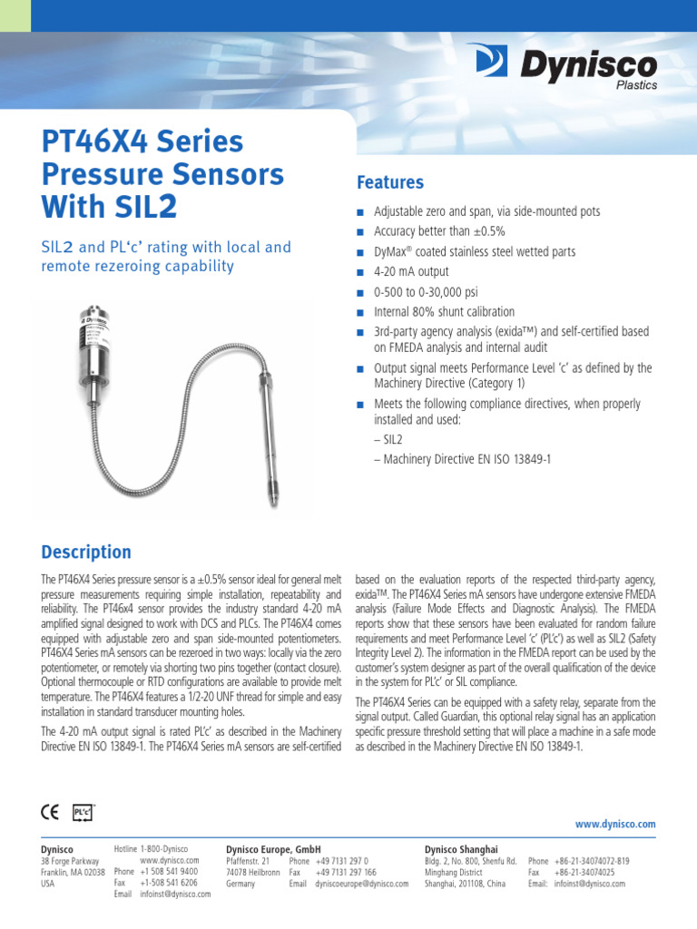 pt46x4传感器 | PDF | Pressure Measurement | Sensor
