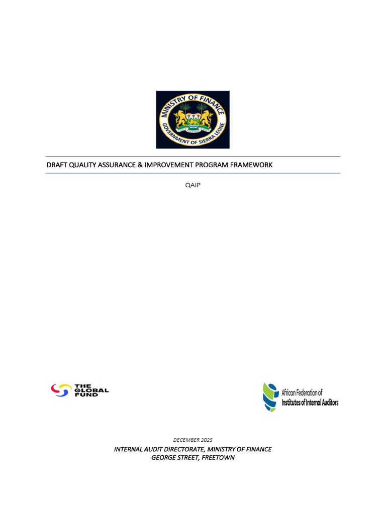 QAIP Framework Draft-MOF Reviewed | PDF | Internal Audit | Audit