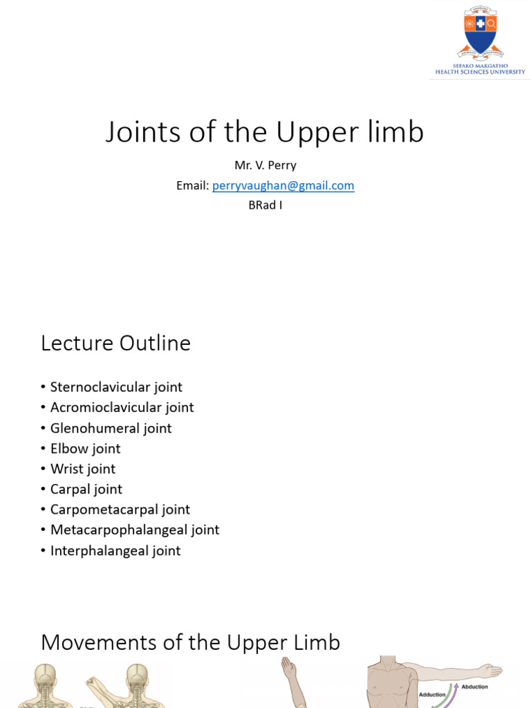 Joints of The Upper Limb | PDF | Anatomical Terms Of Motion | Elbow