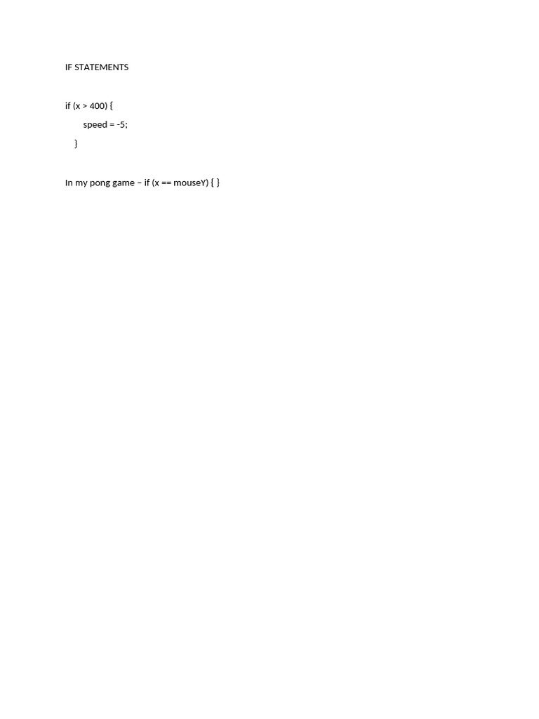 If Statements | PDF