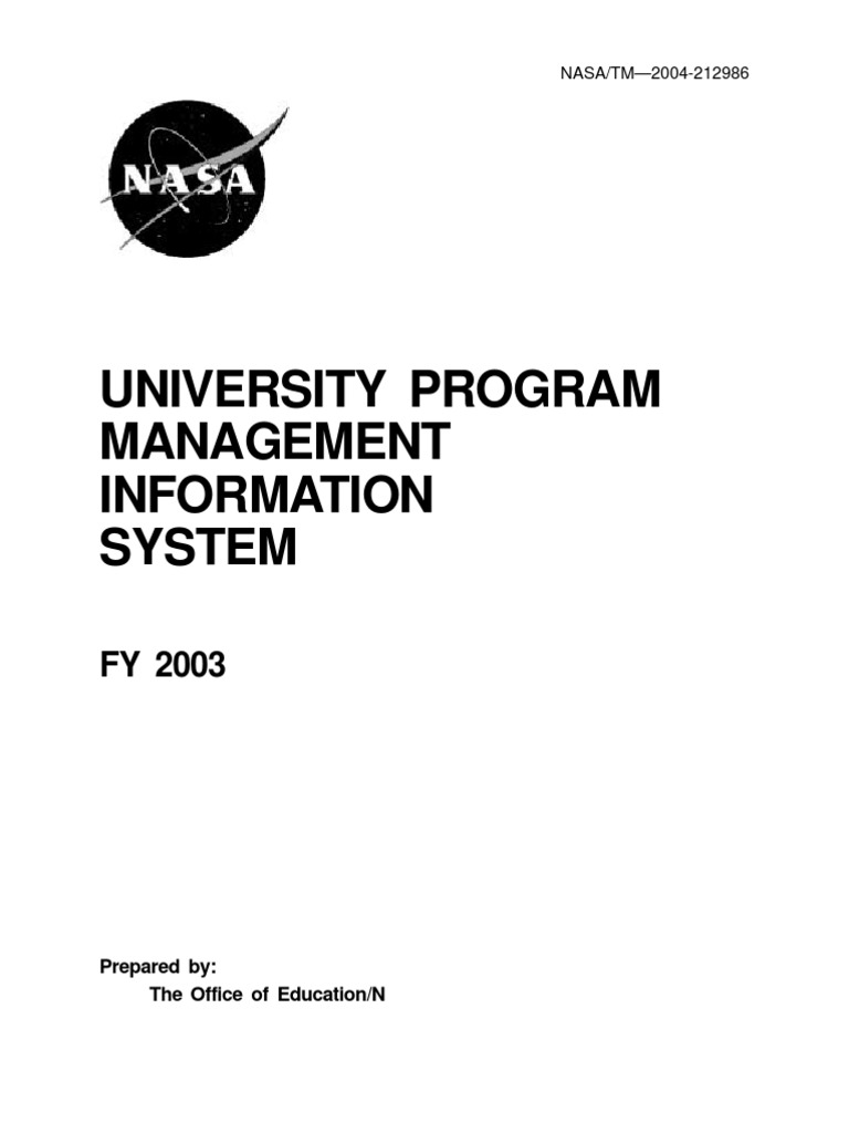 NASA: 56152main 2003umis508nobc | PDF | Nasa | National Science Foundation