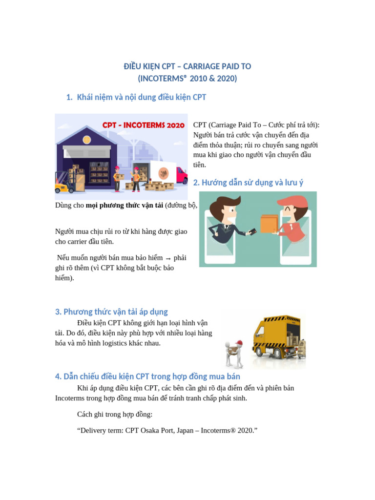 CPT Incoterms | PDF
