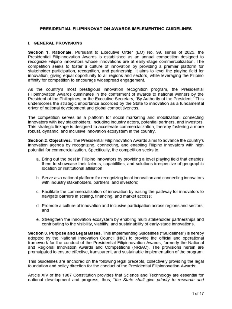 PFA Implementing Guidelines | PDF | Innovation | Mentorship