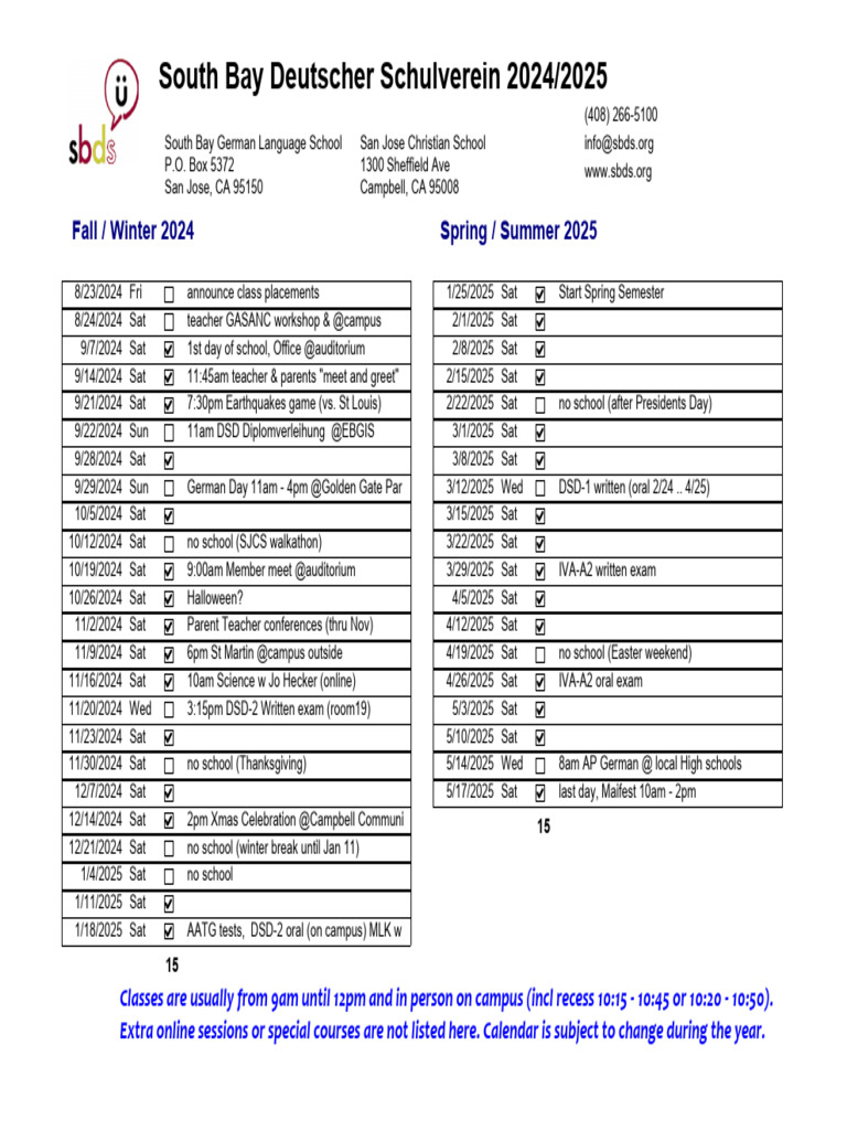 Sbds Calendar 2024 2025 v2 | PDF