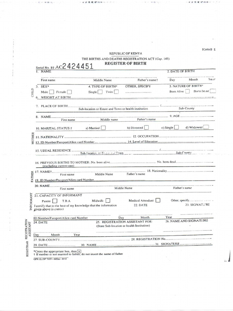 B1 Form | PDF