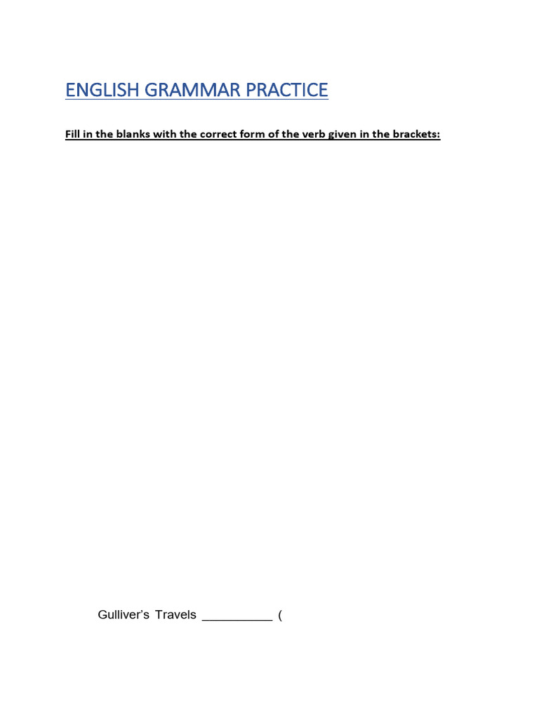 English Grammar Practice | PDF