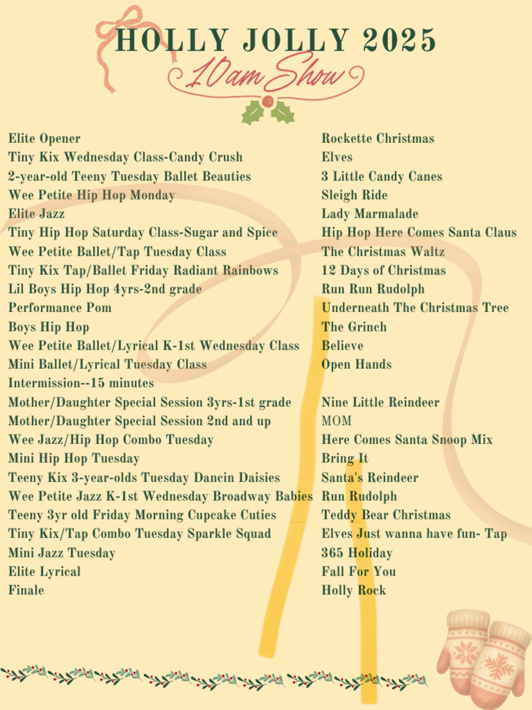 Holly Jolly Show Program | PDF | Christmas