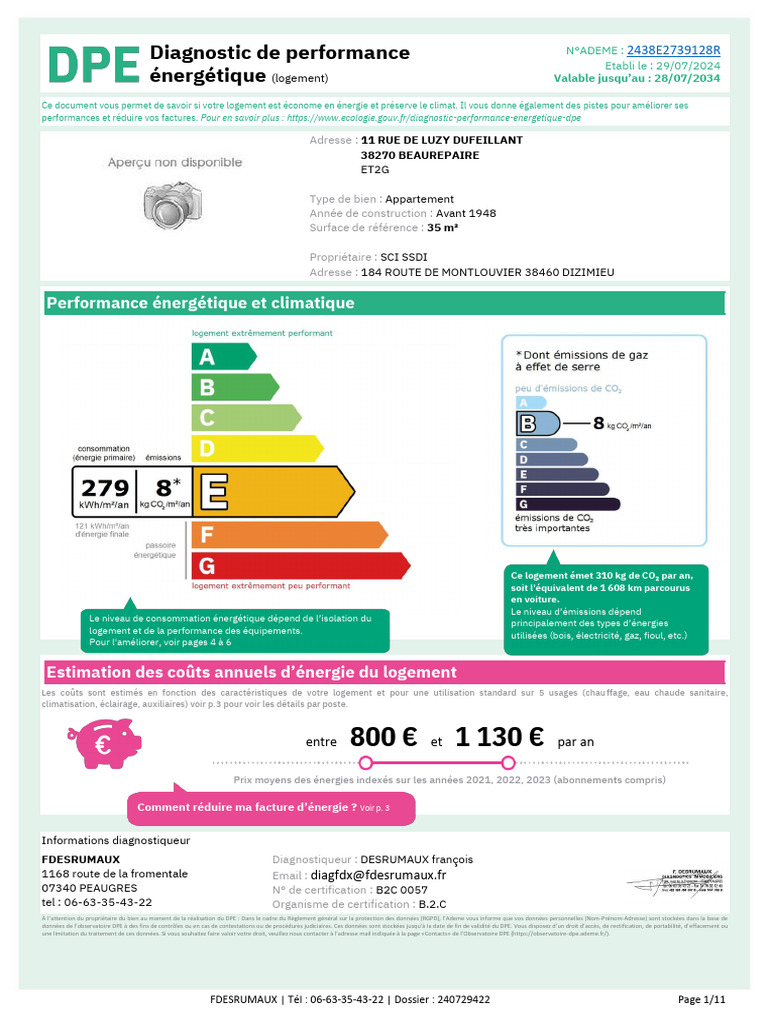 2024.07.29 DPE T2 Du 2ieme Etage - 1755238975620 | PDF | Isolation ...