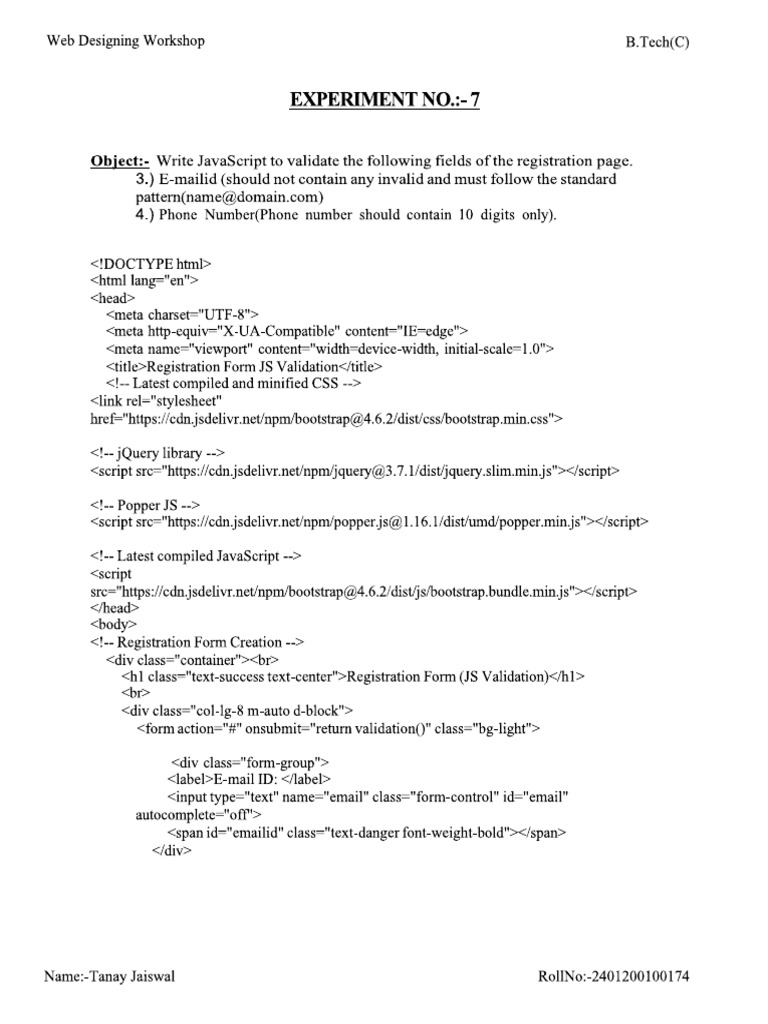 WD Experiment 7 | PDF