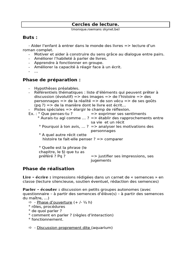 Cercles de Lecture | PDF