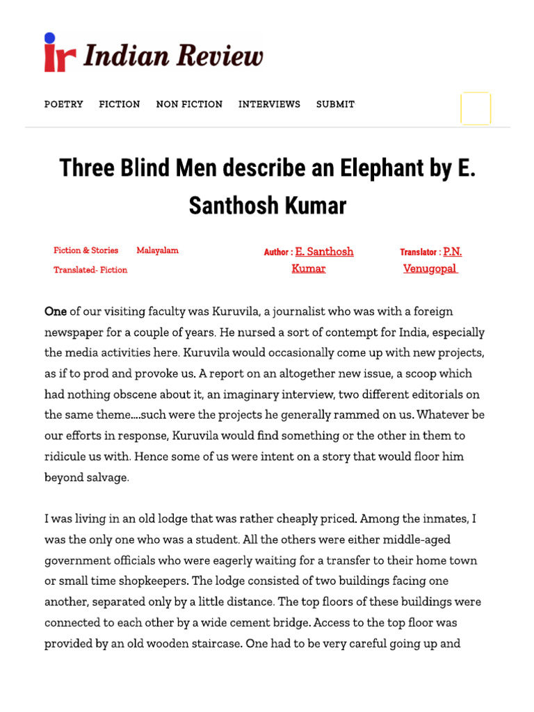 Three Blind Men ELTL 2 ARSD | PDF