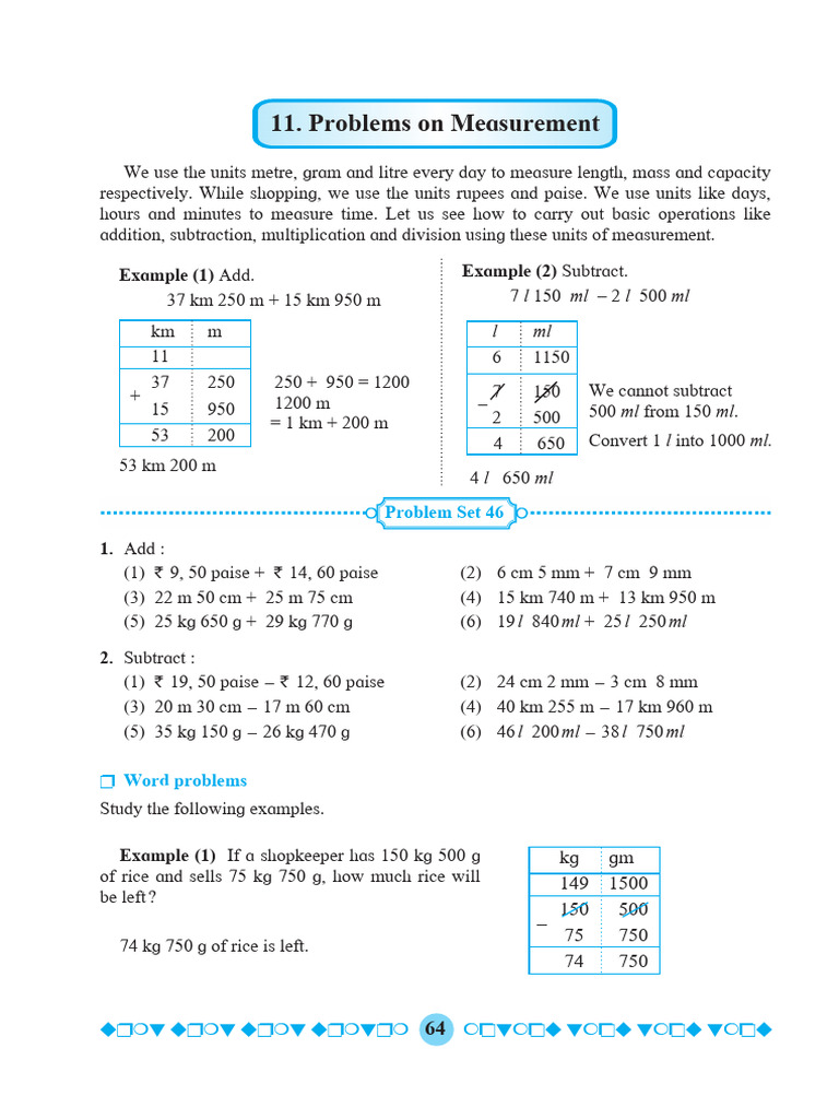 5th Dolphin SSC Maths CH 11 CH 12 | PDF | Area | Length