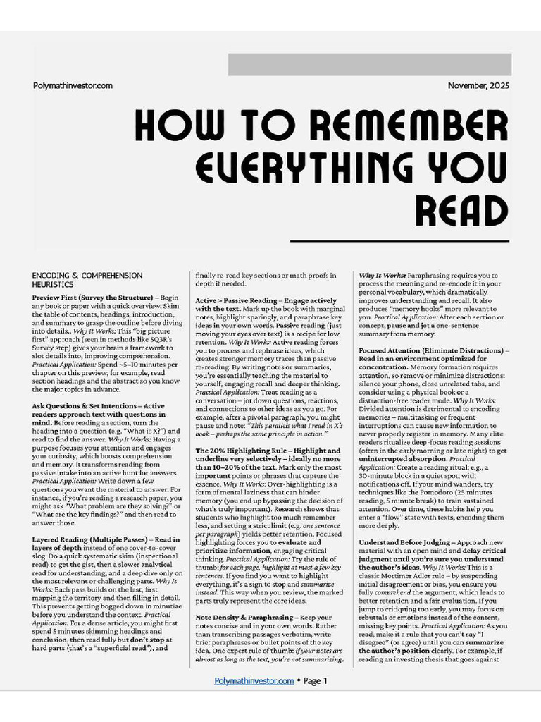How To Read To Comprehend | PDF