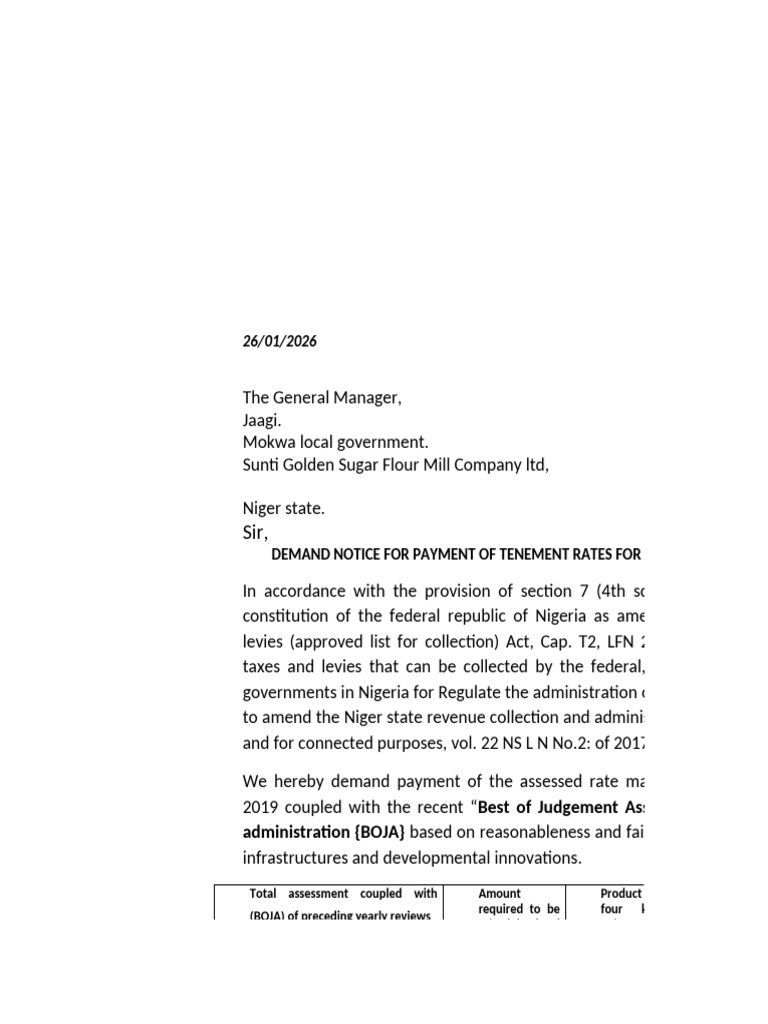 2026 Demand Notice | PDF