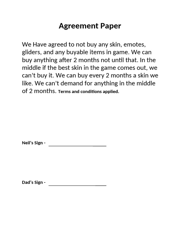 Agreement Paper | PDF