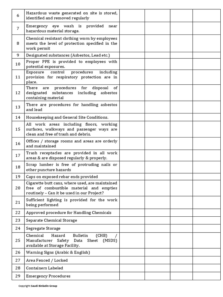 Safety Inspection Forms-74 | PDF | Waste | Safety