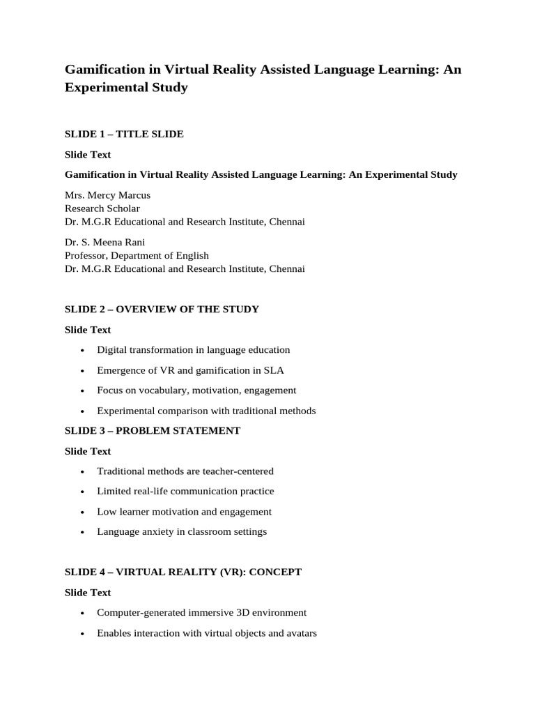 Gamification in VR | PDF | Learning | Virtual Reality