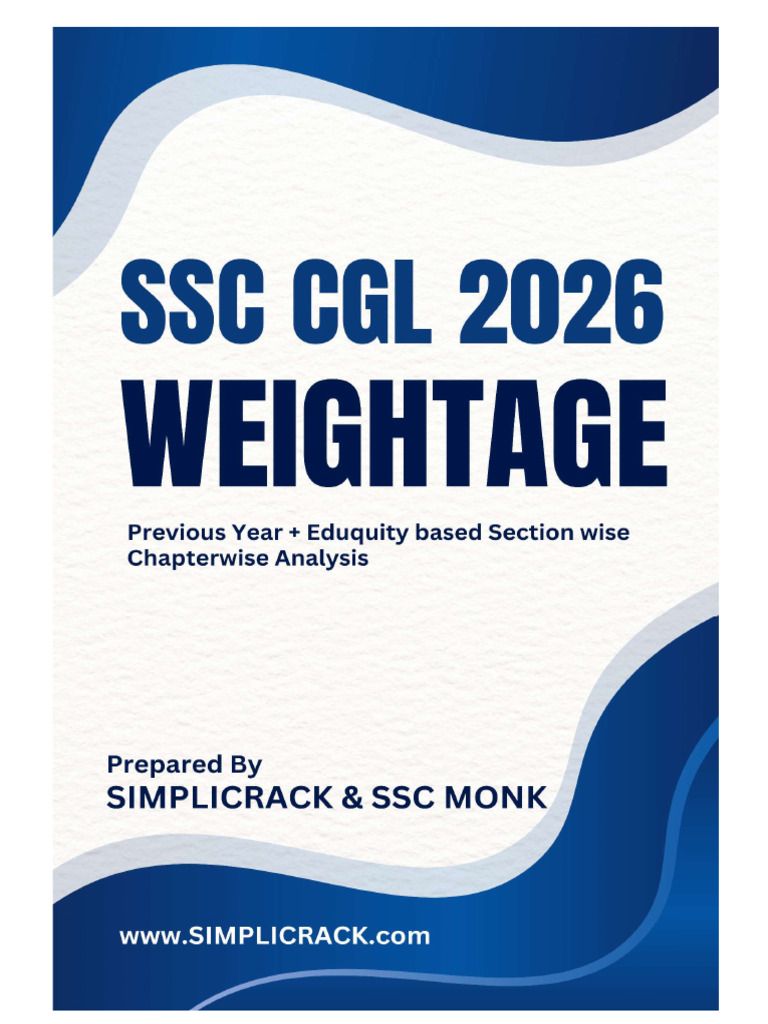 SSC 2026 Weightage Simplicrack | PDF
