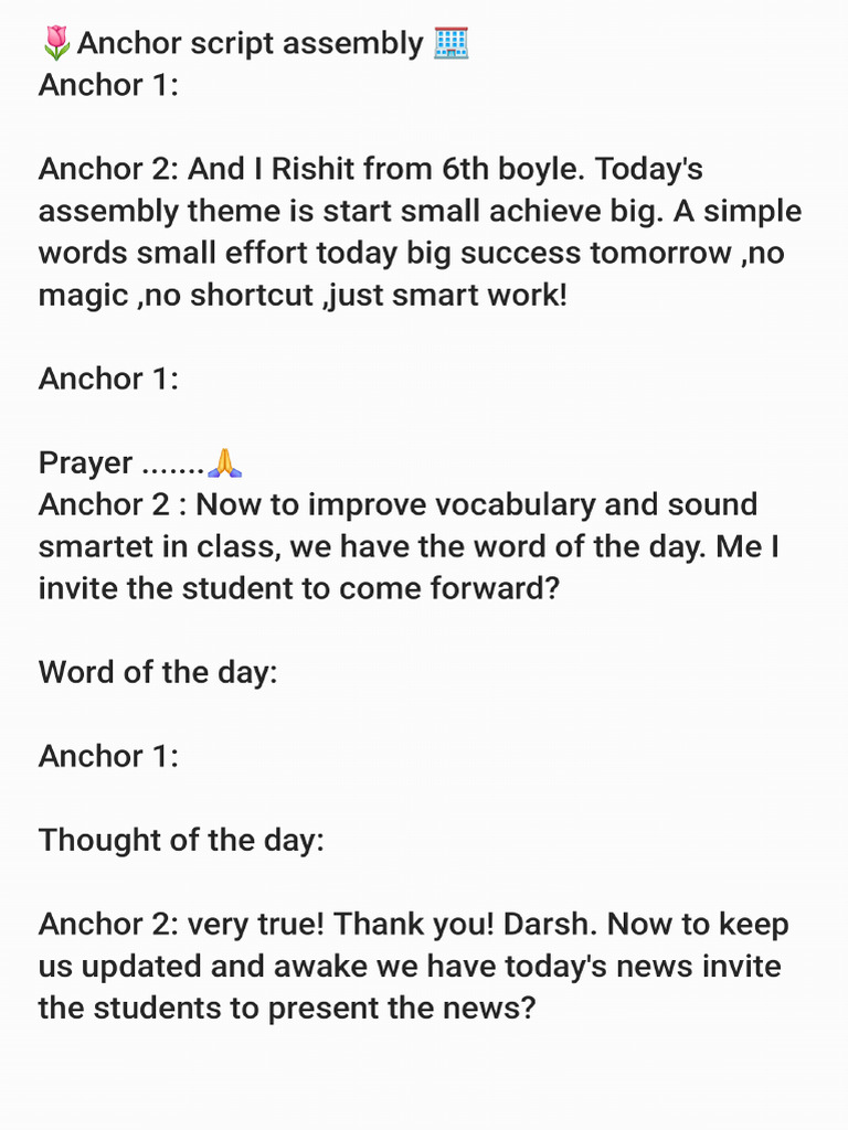 Anchor 2 Script | PDF