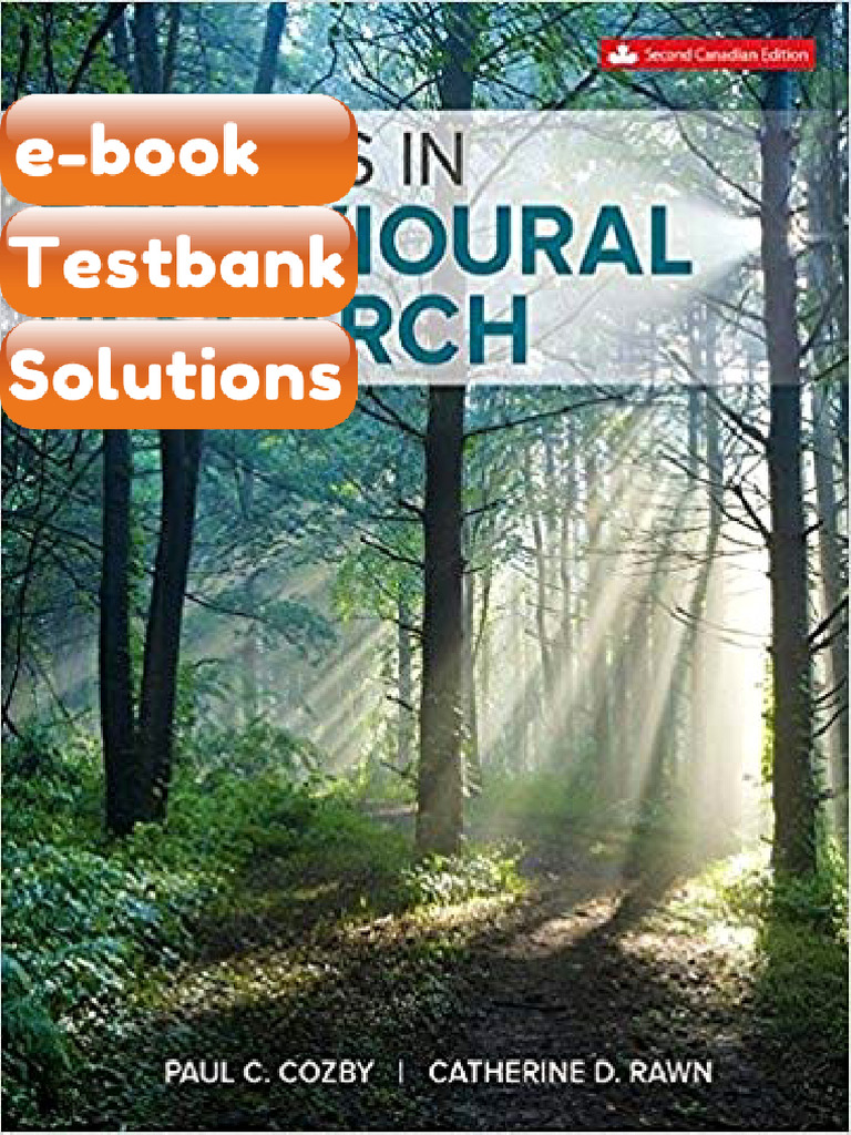 Testbank Methods in Behavioural Research 2nd Canadian Edition by Paul C ...