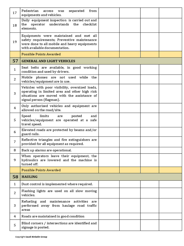 Safety Inspection Forms-82 | PDF | Transport | Safety