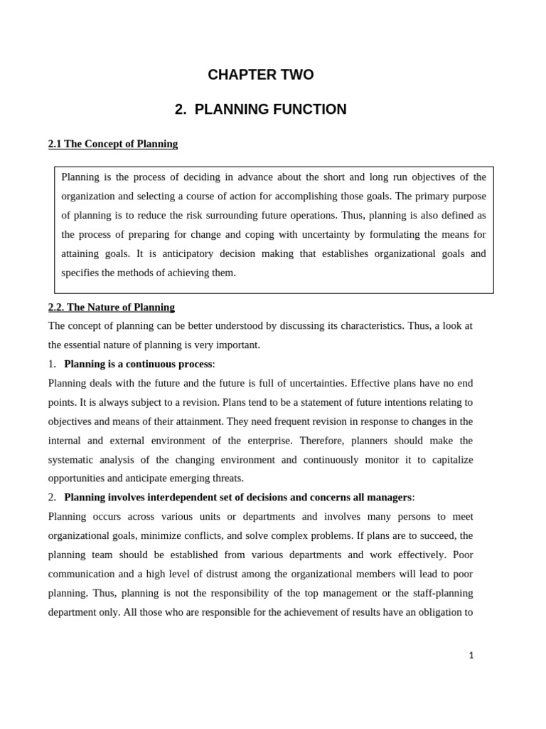 Chapter Two Introduction To Management Course | PDF | Policy | Budget