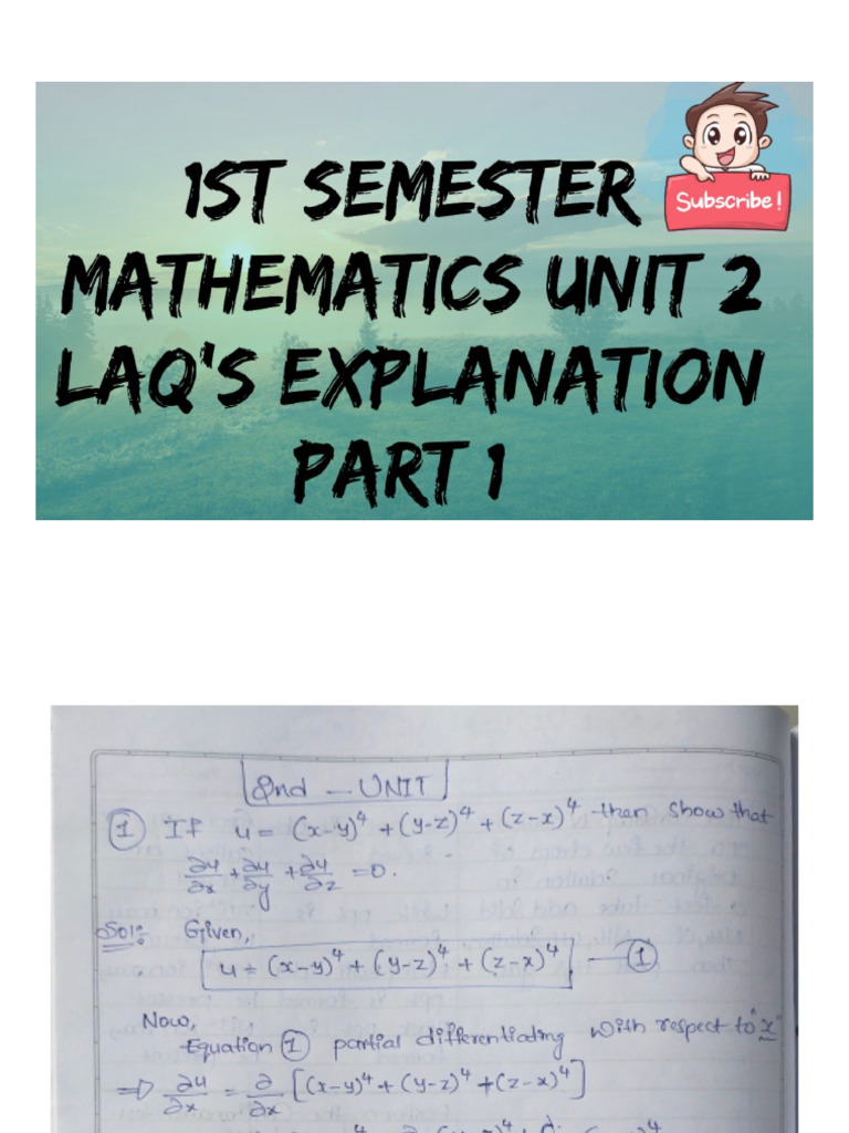 1st Semester Mathematics Unit 2 LAQ's PART 1 | PDF