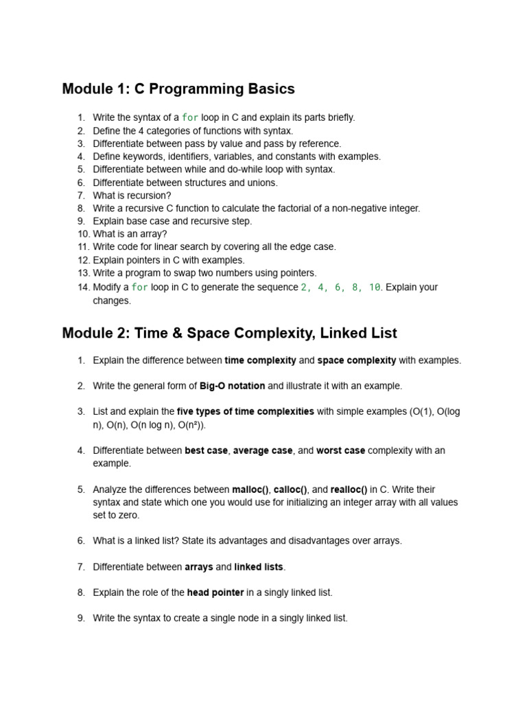 Question Bank DSA | PDF