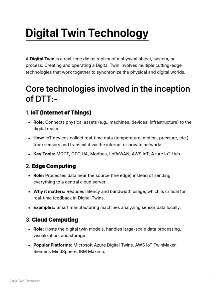 Digital Twin Technology | PDF | Internet Of Things | Simulation