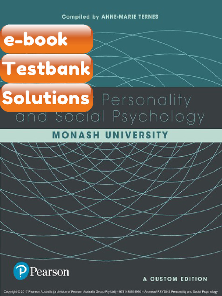 Testbank Personality and Social Psychology PSY2042 Custom Edition by ...