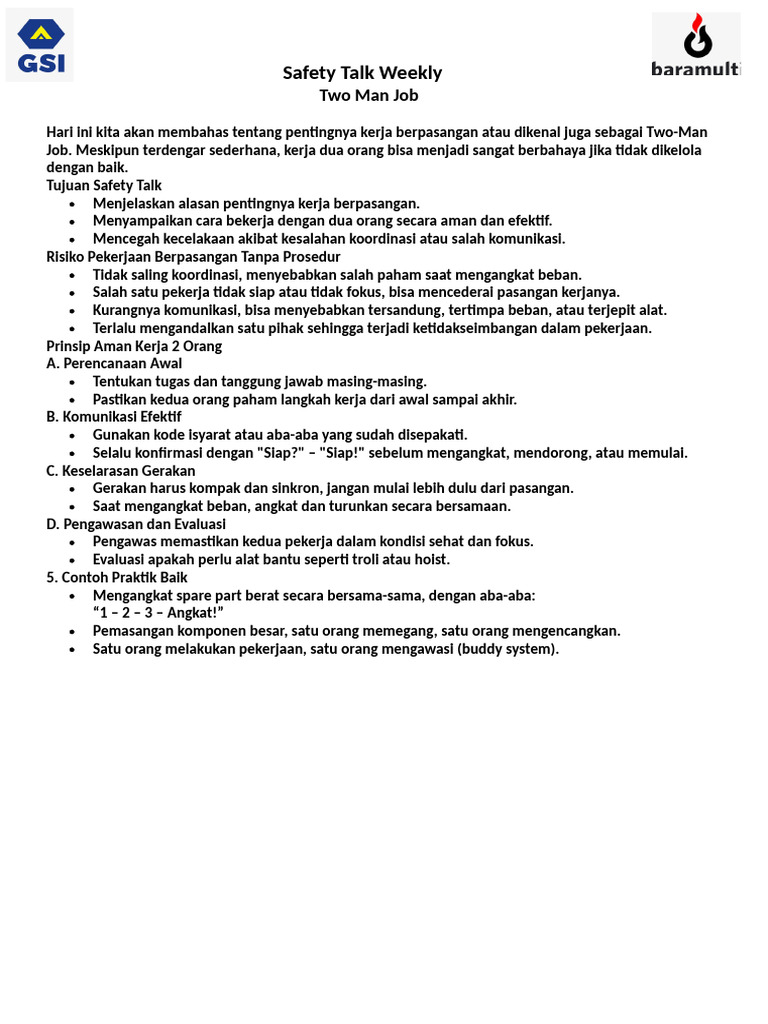 Two Man Job | PDF