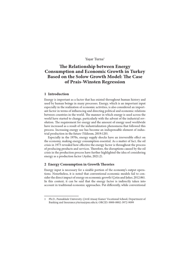 The Relationship Between Energy Consumption and Economic Growth in ...