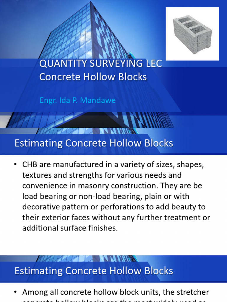 Week 12 Concrete Hollow Blocks | PDF
