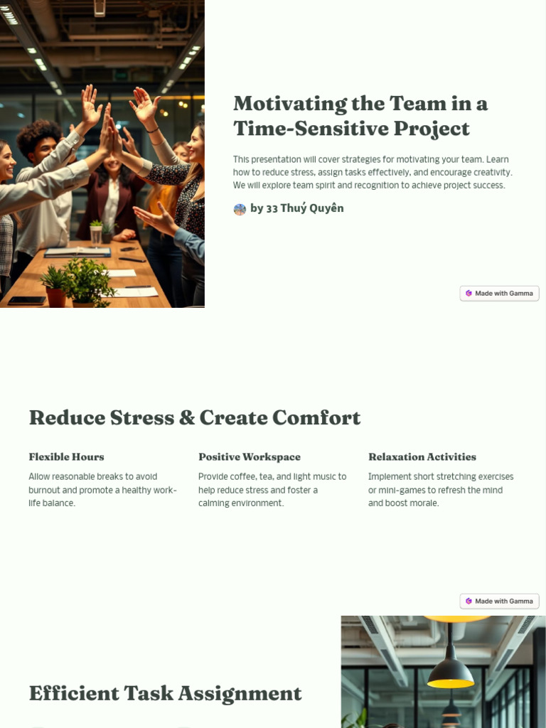 Motivating The Team in A Time Sensitive Project | PDF | Motivation ...