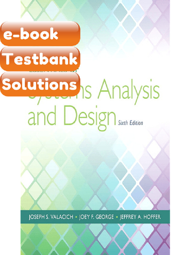 Testbank Essentials of Systems Analysis and Design 6th Edition Joseph S ...
