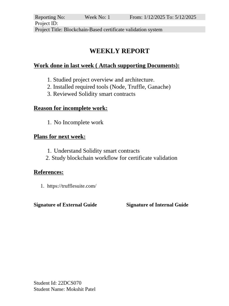 1 Week | PDF