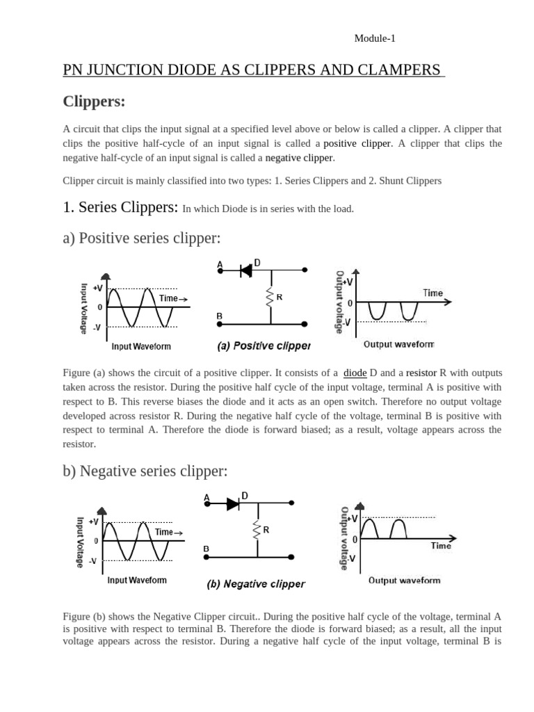 Clippers and Clampers Notes | PDF | P–N Junction | Computer Engineering