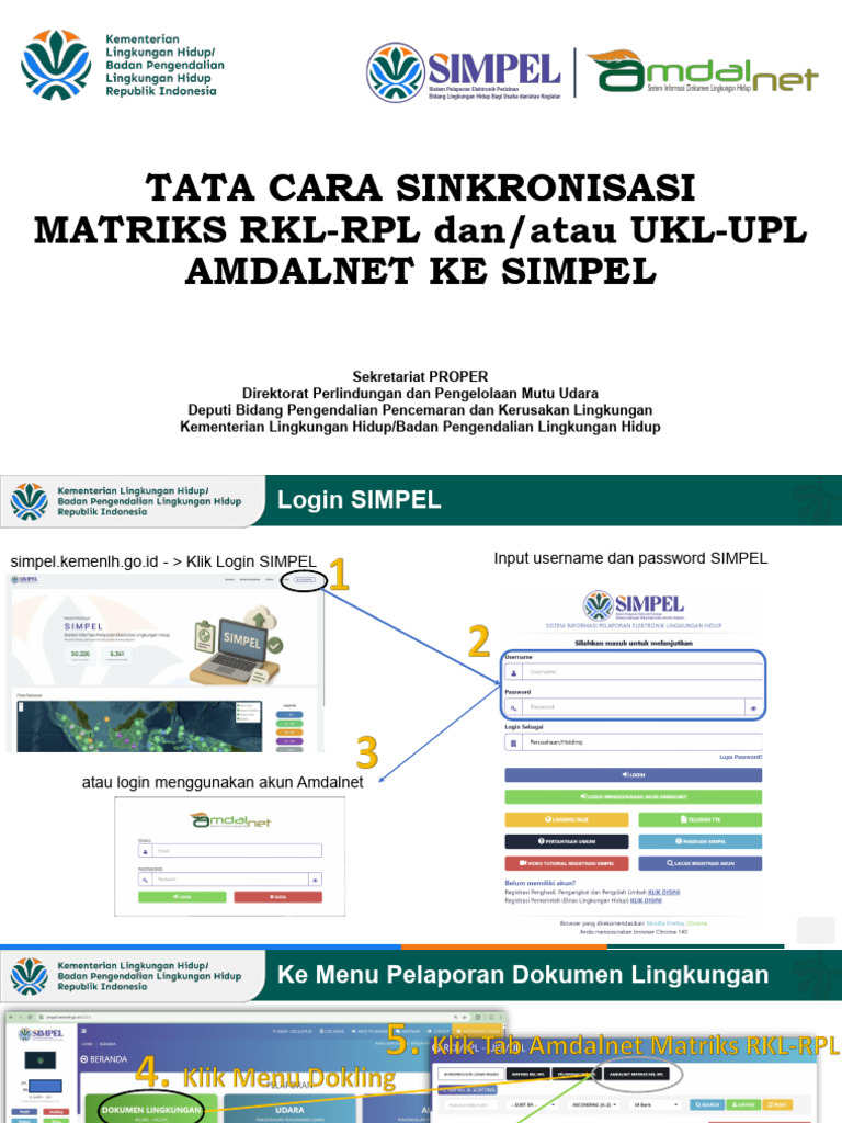 Tata Cara Sinkronisasi RKL-RPL Amdalnet Ke Simpel | PDF