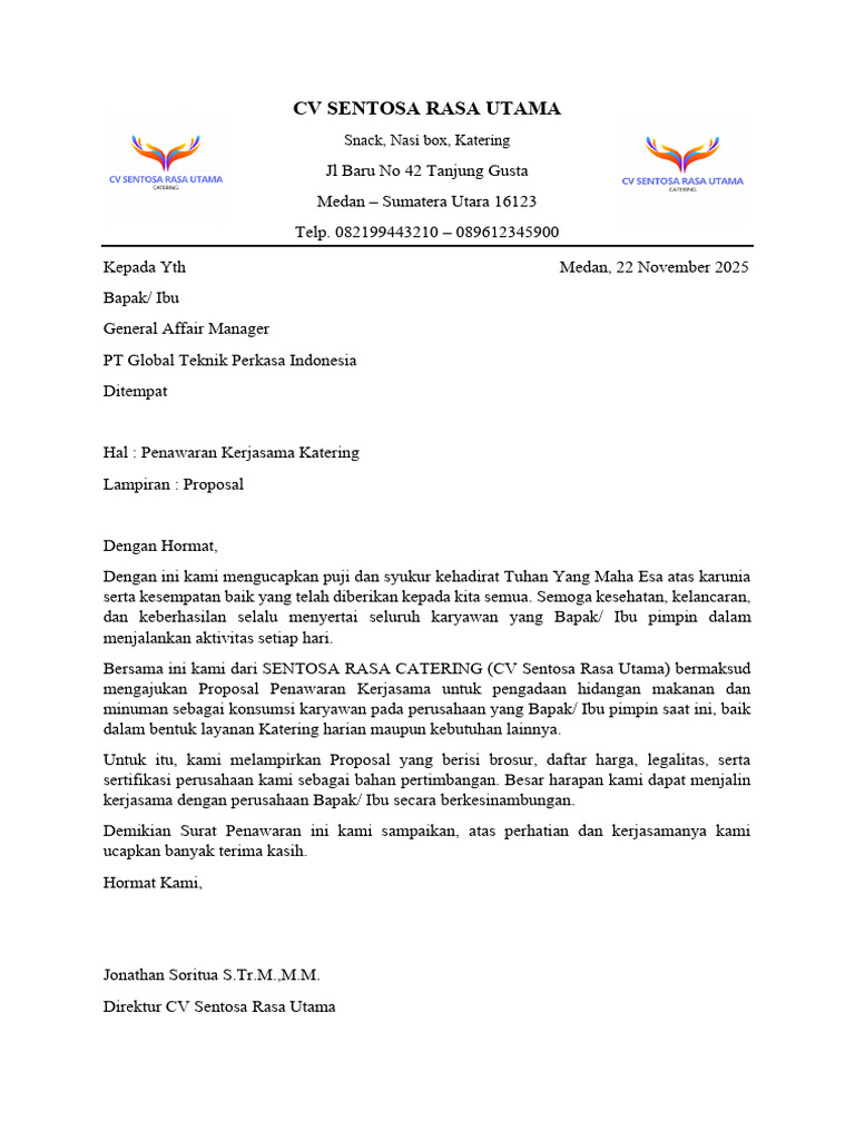 CV Sentosa Rasa Utama | PDF