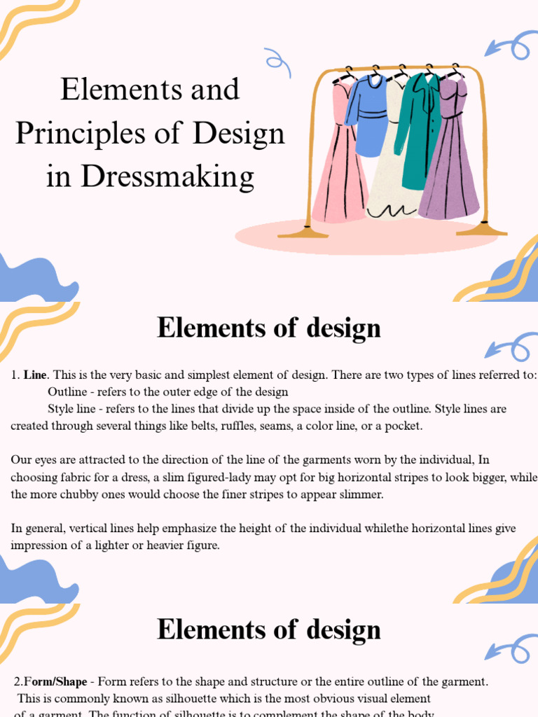 Elements and Principles of Design in Dressmaking | PDF | Clothing