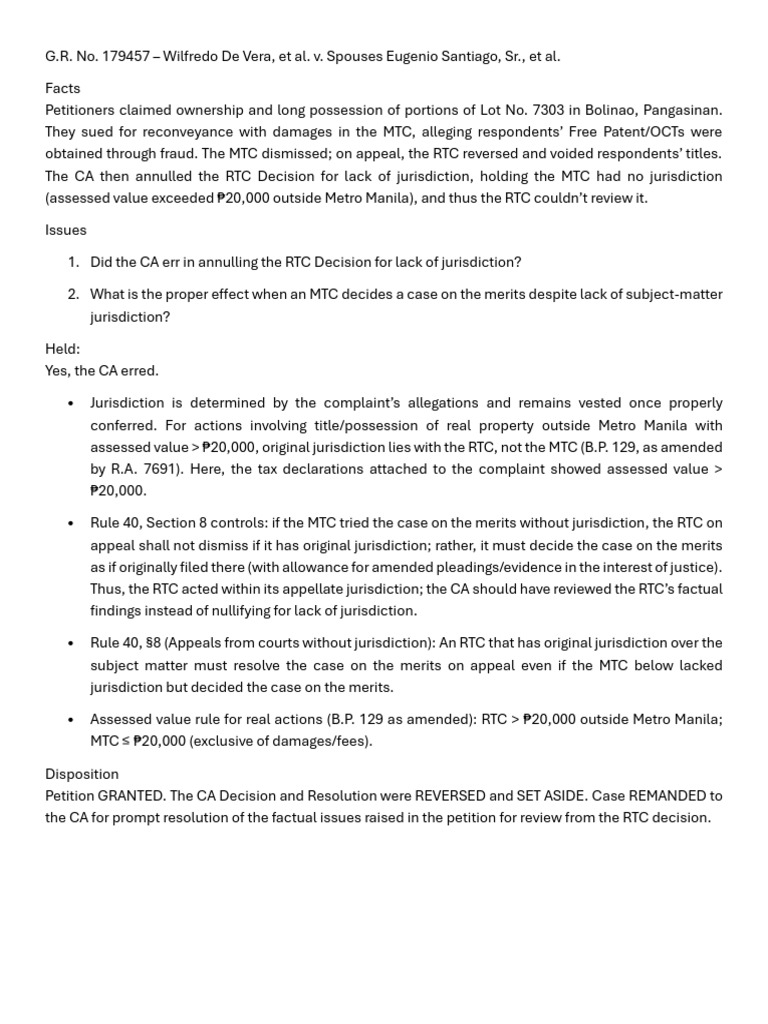Case Digest Civilpro2 Midterm | PDF | Demurrer | Appeal