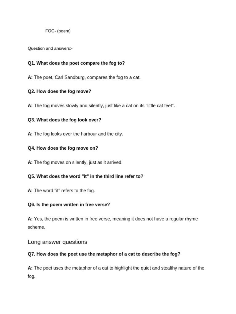 Fog Poem | PDF