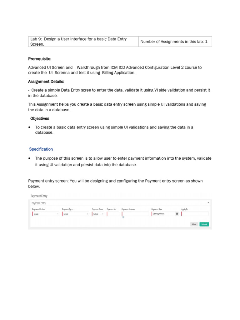 Lab9 - UI Screen - Payment Entery Screen | PDF | Button (Computing ...