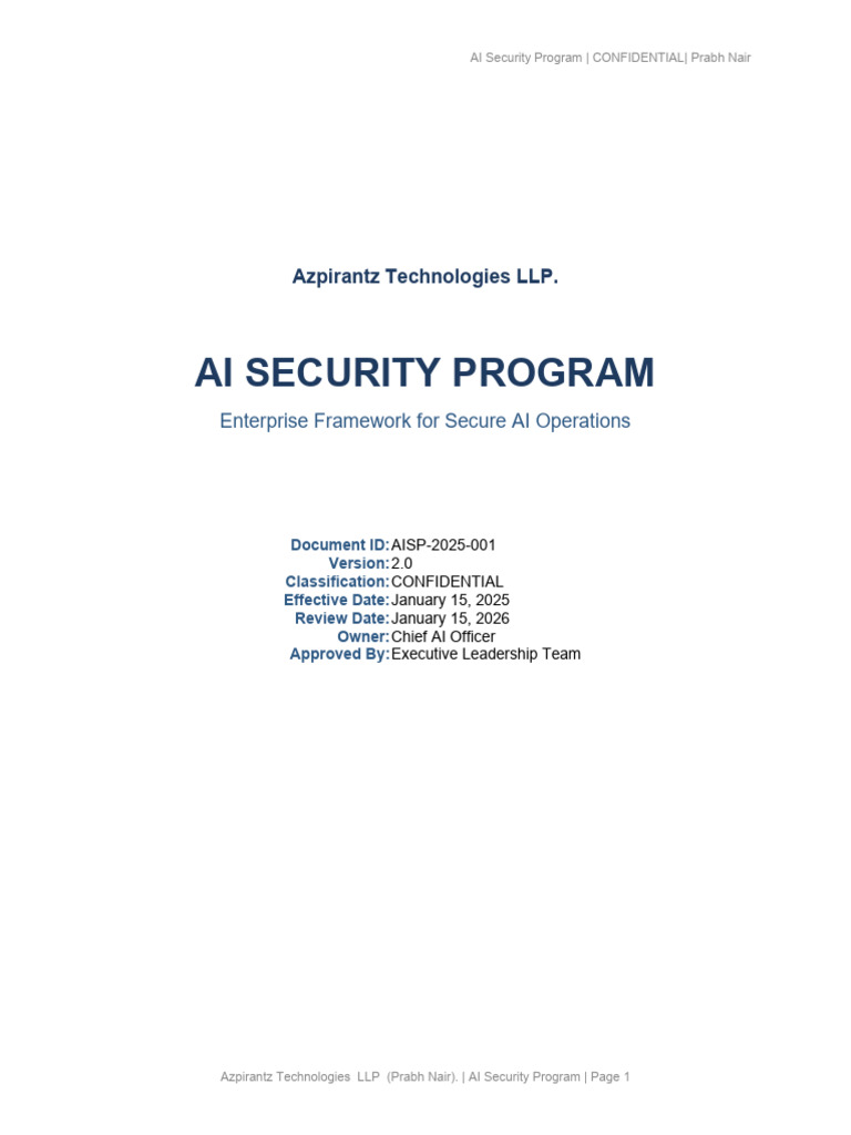 AI Security Program 1770301496 | PDF | Computer Security | Security