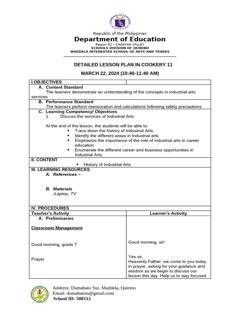 Local Demo Lesson Plan | PDF | Lesson Plan | Metal Fabrication